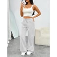 thumbnail image 5 of MLDRA Women’s Wide Leg Casual Lounge Pants for Work Going Out Travel,2026 Women Grey Pants with Drawstring Elastic Waist and Pockets, 5 of 6