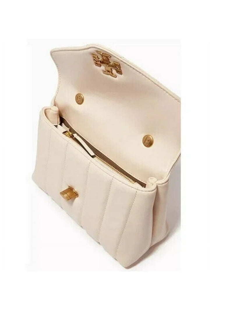Tory Burch Kira Ivory White Small Brie Leather Top Handle