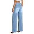 thumbnail image 6 of RYDCOT Women's Wide Leg Jeans High Waisted Stretchy Straight Leg Jeans Trendy Seamed Front Loose Denim Pants Light Blue, 6 of 7