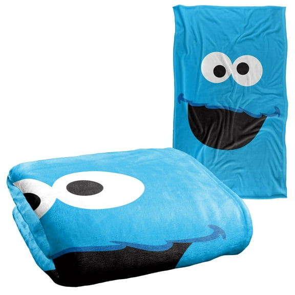 Sesame Street Cookie Monster Face Officially Licensed Silky Touch Super Soft Throw Blanket 36" x 58"