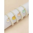 thumbnail image 6 of QQTDFG 4pcs/Set Imitation Faux Pearl Beaded Flower Bracelet For Girls, Party, Beach,-default, 6 of 8