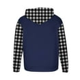 thumbnail image 6 of Momasggi Oversized Hoodies for Men Big and Tall Long Sleeve Drawstring Hooded Sweatshirt Plaid Color Block Pullover Tops Fall Winter Fleece Hoodie with Pockets Navy M, 6 of 6