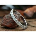 thumbnail image 3 of AFFY 0.42CT Moissanite Diamond Half Eternity Wedding Band Ring for Women 18K White Gold over Silver-9.5, 3 of 7