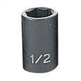 thumbnail image 2 of Grey Pneumatic 3/8" Drive x 1/2" Standard Socket, 2 of 2