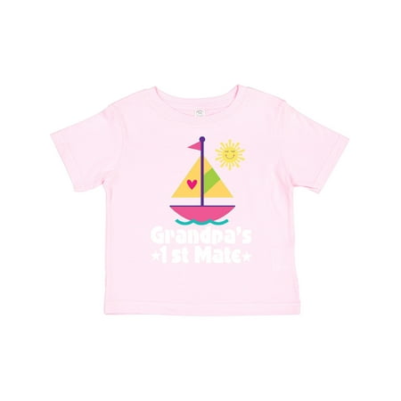 

Inktastic Grandpas First Mate Girls Pink Sailboat Gift Toddler Toddler Girl T-Shirt