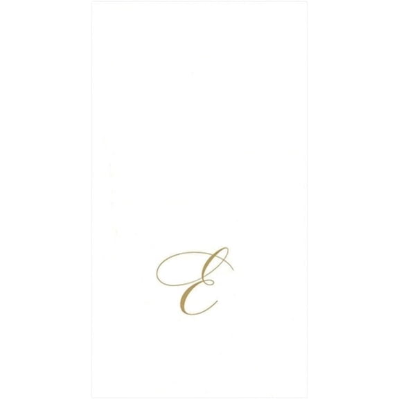 QIHE-White Pearl Paper Linen Guest Towels, Monogram Initial, Pack of 24
