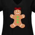 thumbnail image 4 of Inktastic Cute Gingerbread Girl with Red Plaid Bow Women's Plus Size V-Neck T-Shirt, 4 of 5