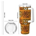 thumbnail image 4 of Sikiie Tiger Insulated Stainless Water Bottle Lid Travel Mug Cup Insulated Tumblers Cup 40oz Ice Bully With Handle, 4 of 8