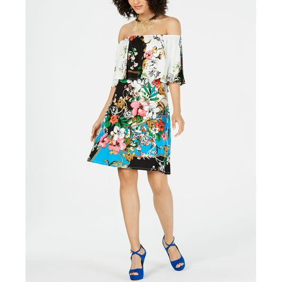 Thalia Sodi Popover Dress Floral Status L