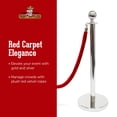 thumbnail image 4 of Brybelly MSTN-202 3 Pi. Montants avec Corde en Velours Rouge 4,5 Pi, Argent, 4 of 4