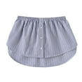 thumbnail image 1 of Jupe Mini Ajustable pour Femmes, Demi-Longueur, Ourlet, Demi-Slips, Faux Hauts Noirs à Rayures Verticales L, 1 of 4