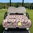 thumbnail image 2 of COEQINE Universal Golf Cart Seat Towel Blanket Covers for All Weather, Foldable Design with Handle, Fit for EZGO, Club Car and More 2-Seat Golf Carts, Valentines Day Elegant Pink Rose, 2 of 8