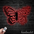 thumbnail image 4 of Handmadetneonsign Personalized Butterfly Flower Metal Wall Art LED Light, Custom Flower Butterfly, 4 of 5