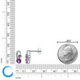 thumbnail image 3 of .60 Ct Purple Amethyst .01 cttw Diamond Sterling Silver Birthstone Earrings, 3 of 3