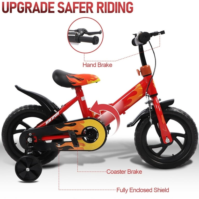 12 Inch Kids Bike with Training Wheels Children Bike with Adjustable Handlebar Kids Bicycle for Boys Girls Toddlers Age 1 to 5 2 in 1 Toddler Bike