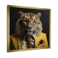 thumbnail image 2 of Designart "Lion in a Yellow Suit I" Animals Framed Wall Art Decor - Modern Yellow Lion Fashion Hallway Framed Wall Art Decor, 2 of 6