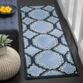 thumbnail image 3 of SAFAVIEH Bella Kaitlyn Geometric Circles Wool Runner Rug, Navy/Blue, 2'3" x 7', 3 of 9