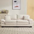 thumbnail image 2 of Aukfa 84" Deep Seat Sofa Modern Comfy Sofa Sleeper Couch for Living Room, 2 Pillows, Corduroy, Beige, 2 of 10