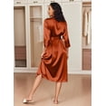 thumbnail image 3 of Ekouaer Silk Robes for Women Long Satin Bride Bridesmaid Wedding Party Robes Lightweight Sexy Sleepwear with Pockets, 3 of 6