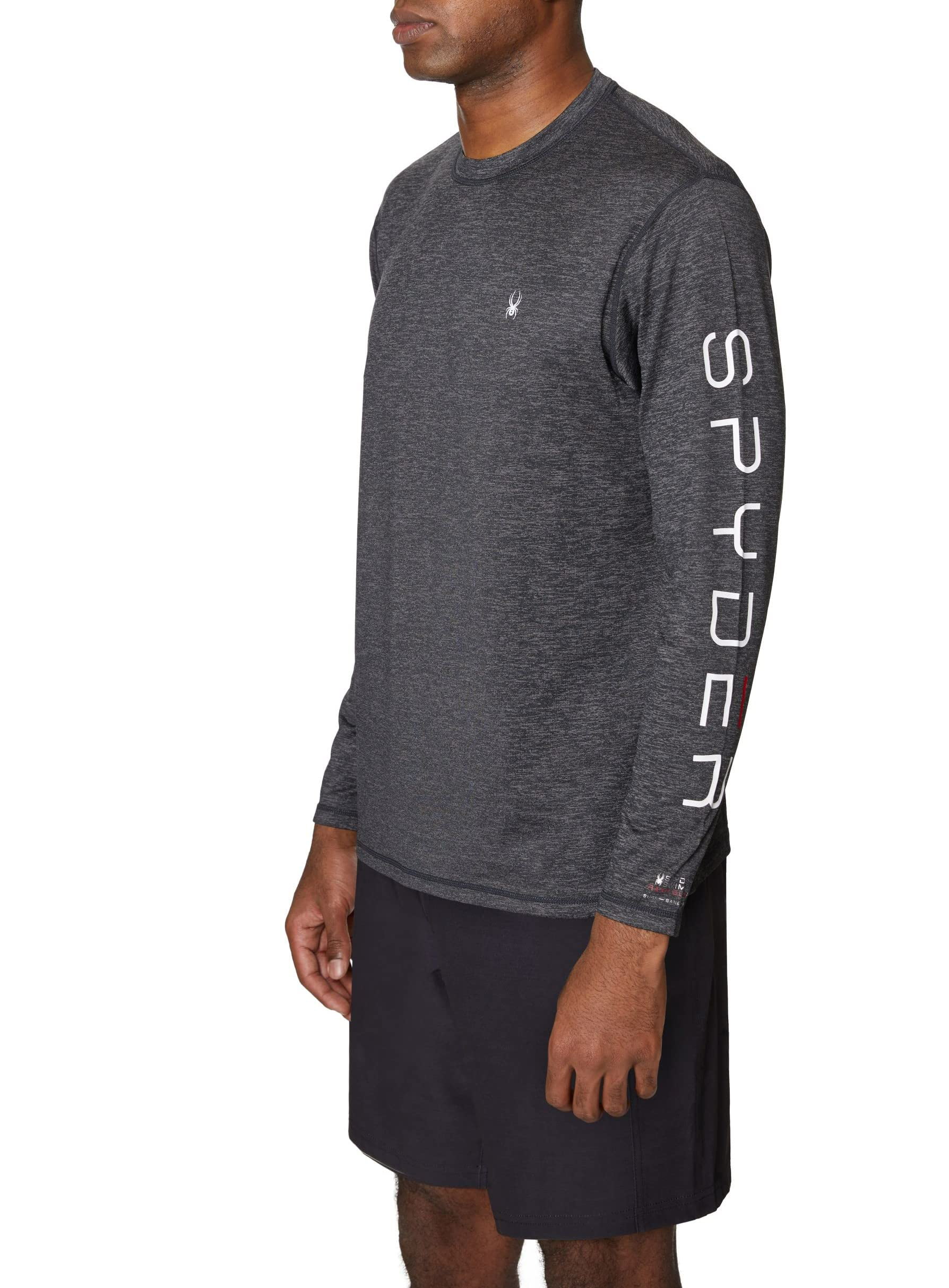 Spyder Men's Standard Solid Side Stripe Long Sleeve Rashguard, Aqua, Small  : : Clothing, Shoes & Accessories