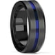 thumbnail image 1 of Anillo de acero inoxidable negro de Color plateado para hombre a la moda, anillo multifacético con ranura para hombre y mujer, anillo de compromiso, regalos de aniversario Dengxun unisex, 1 of 2