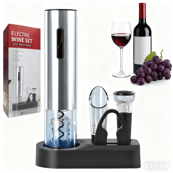 YUOFD Wine Opener, Electric Wine Opener Set, 4 in 1 Wine Bottle Opener Set for Wine Lovers