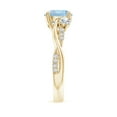 thumbnail image 3 of ANGARA Natural Nature Inspired 1.6 ct Aquamarine & Diamond Twisted Vine Ring in 14K Yellow Gold for Women (Size-8mm) | March Birthstone, Anniversary, Jewelry Gift for Women | Natural Aquamarine Ring, 3 of 9