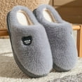 thumbnail image 5 of Viluyesy Mens Fuzzy Slippers, Memory Foam Plush Lining Slip-On Winter Cozy Warm Indoor Shoes Gray, 5 of 5