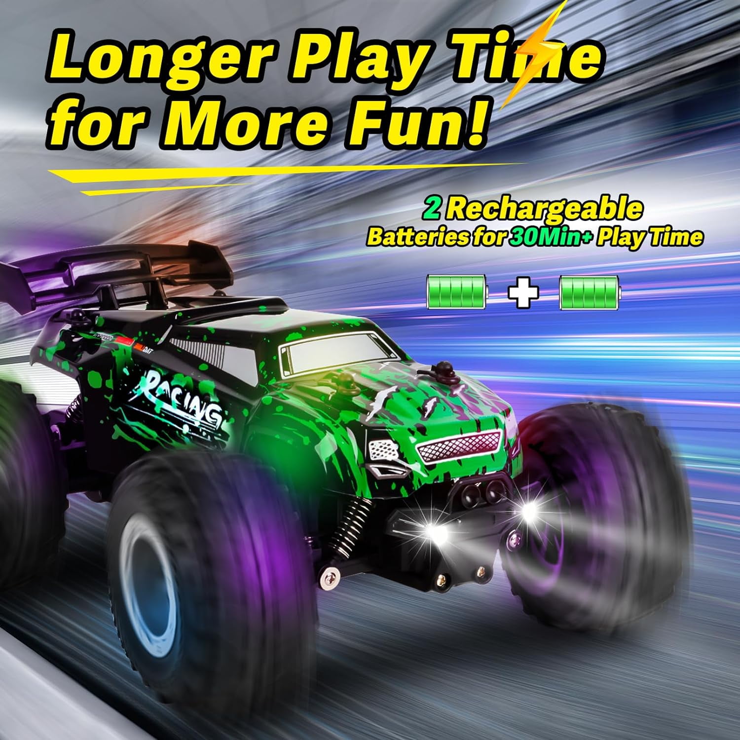 Drefirsa 1:18 Remote Control Monster Truck for Boys Age 6-12, 20Mph All Terrian Remote Control Car, Birthday Gift Toy for Kids
