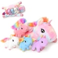 thumbnail image 1 of Animal de peluche SQEQE Unicorn Mommy con 4 bebés unicornios, 1 of 9