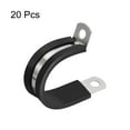 thumbnail image 3 of Uxcell 20Pack 1-1/8" Cable Clamp R Shape Stainless Steel Rubber Cushioned Pipe Strap, 3 of 4