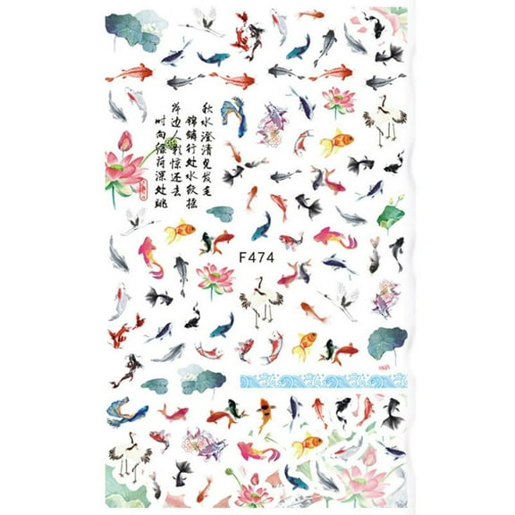 Milue Goldfish Painting Stickers Nail Art Decorations Epoxy Resin Mold Filler DIY Crafts Jewelry Making Fillings