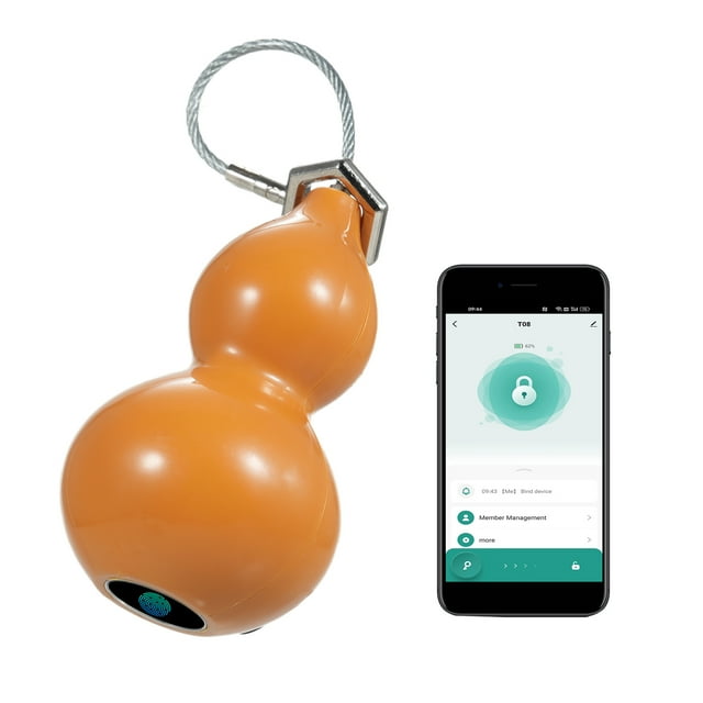 TFixol Smart Fingerprint Padlock with TUYA App Control, IP65 Waterproof, 20 Fingerprint Capacity, Rechargeable Battery, Yellow T08D for Doors, Fences, Cabinets, and More