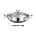 thumbnail image 2 of Eqslft Alloy Honeycomb Wok with Glass Lid, Non-Stick Scratch-Resistant Stir Fry Pan with Dual Handles, Induction Compatible, for Gas, Electric Stoves, Healthy Cooking(32CM), 2 of 6