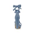 thumbnail image 2 of BLISSFUL STEP Women's Lace Up Platform Block Heel Sandals Haze Blue 9, 2 of 7