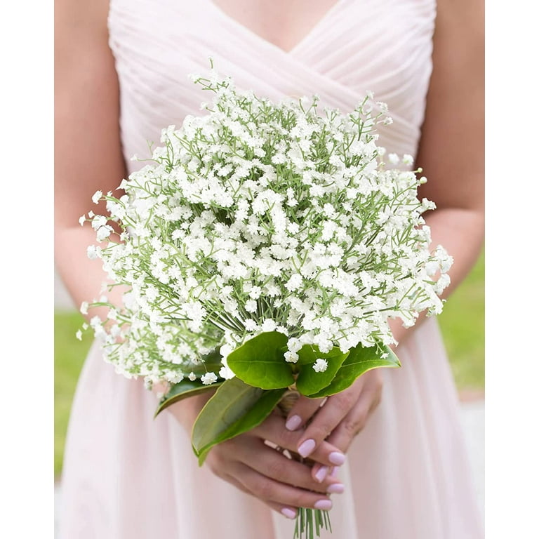 Morttic 10Pcs Fake Babys Breath Flowers Artificial Gypsophila Flowers Real  Touch in Bulk for Home Wedding Home Decor () 