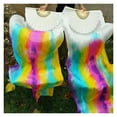 thumbnail image 2 of Silk Veil Belly Dance Dancing Hand Tie Dye Fan Veils Length For Women Adults Profession Props Stage Show Performance, 2 of 7