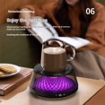 thumbnail image 4 of Coffee Cup Heater, Desk Coffee Heater, Electric Heater with Ambient Light, Beverage Milk Tea Heating Tray Creamy White, 4 of 8