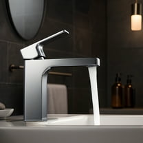 Solid Brass Single Handle Bathroom Faucet - Chrome