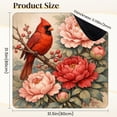 thumbnail image 2 of Mahjong Mat 31.5" x 31.5" Vibrant Red Cardinal Bird Perched Branch Pink Red Peonies Non-Slip Noise Reduction Mahjong Tiles Table Cover for Dominoes Poker Card Board and Tile Games, 2 of 6
