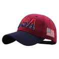 thumbnail image 1 of Male Female Neutral Summer America Flag Embroidery Grid Baseball Caps Adjustable Hat Visors, 1 of 3