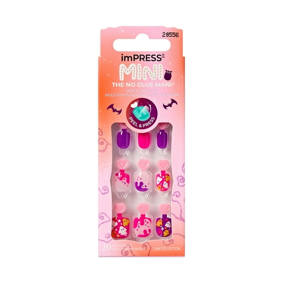 KISS imPRESS Mini Halloween Press On Nails for Kids, ‘Who's Watchin’, 20 Fake Nails