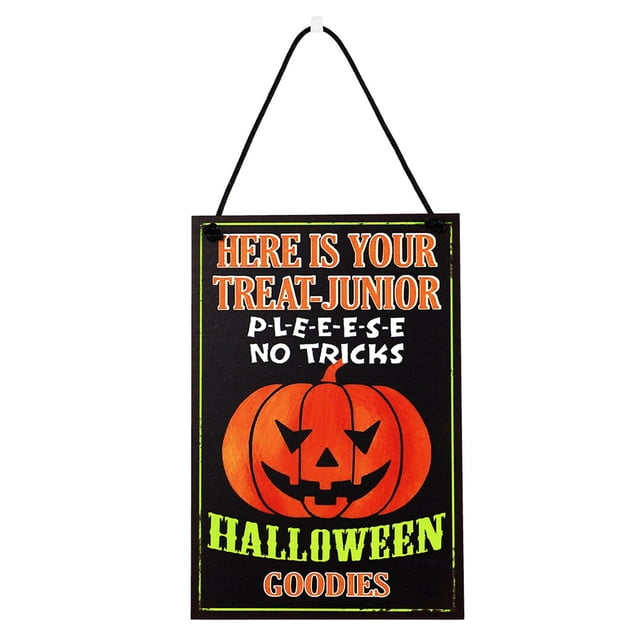 Bearachild Letrero colgante para puerta de Halloween, colgador de calabaza decorativo feliz de madera, accesorios de placa para ventana, colgante para Kits de decoración para fiestas Tipo 3 Bearachild HA063925-03