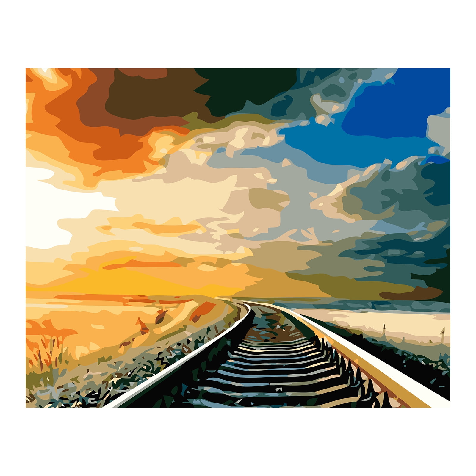 DIY Painting Picture Canvas Oil Paint By Numbers Kits Art Wall Decor Frameless