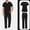 01-Black, variant on Scrubs for Men Set Solid Medical Uniform Stretch V-Neck Scrub Top & Jogger Pant with Pockets XL 01-Black