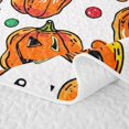 thumbnail image 5 of Homewish Cartoon Pumpkin Bed Spread Queen, Halloween Candy Queen Coverlet Set, White Orange Red, 3-Piece 1 Bedspread and 2 Pillowcases, 5 of 7