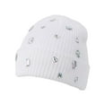 thumbnail image 4 of AWZXDE Girls Rhinestone Glitter Knitted Beanie Hats For Women Double Layer Outdoor Warm Personality Street Style Cap White, 4 of 4