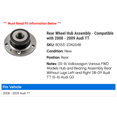 thumbnail image 2 of Rear Wheel Hub Assembly - Compatible with 2008 - 2009 Audi TT, 2 of 2