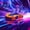 Orange Purple, variant on Erosebridal Sports Car Shower Curtain 72Wx72L, Neon Speed Bathroom Curtain, Orange Purple