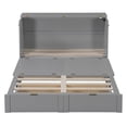 thumbnail image 4 of Queen Size Solid and Stable Murphy Bed with Drawer and a Set of Sockets & USB Ports, Pulley Structure Design (Gray), 4 of 16